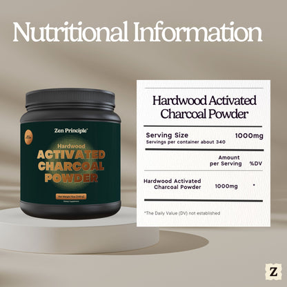 Hardwood Activated Charcoal Powder Zen Principle Naturals 