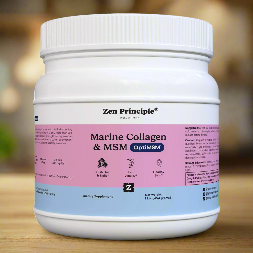 Marine Collagen Peptides Powder with OptiMSM® Supplement Zen Principle Naturals 