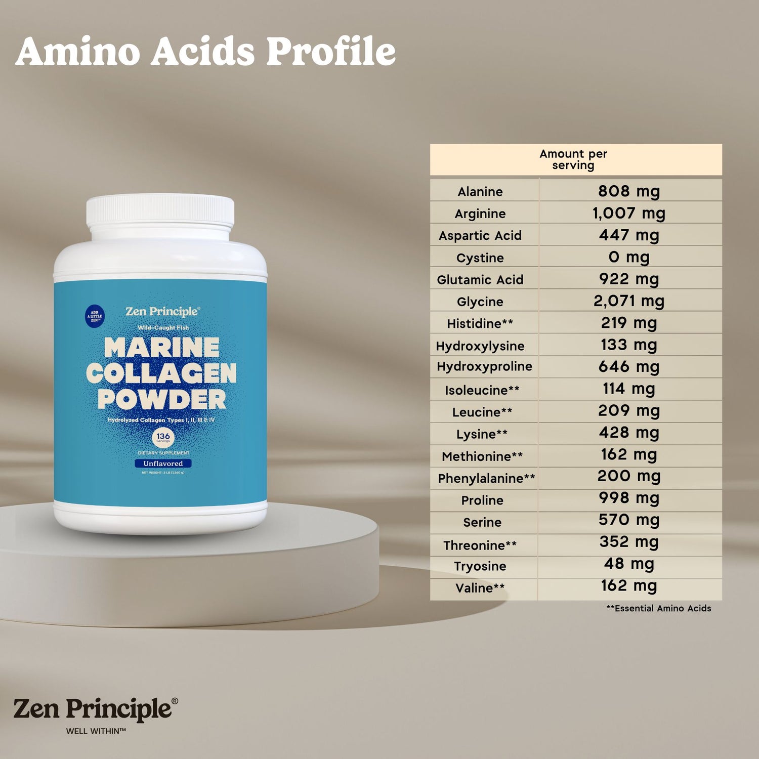 Marine Collagen Peptides Powder Zen Principle Naturals 