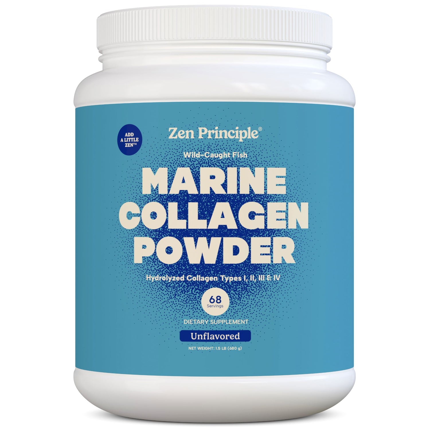 Marine Collagen Peptides Powder Zen Principle Naturals 1.5 lb 