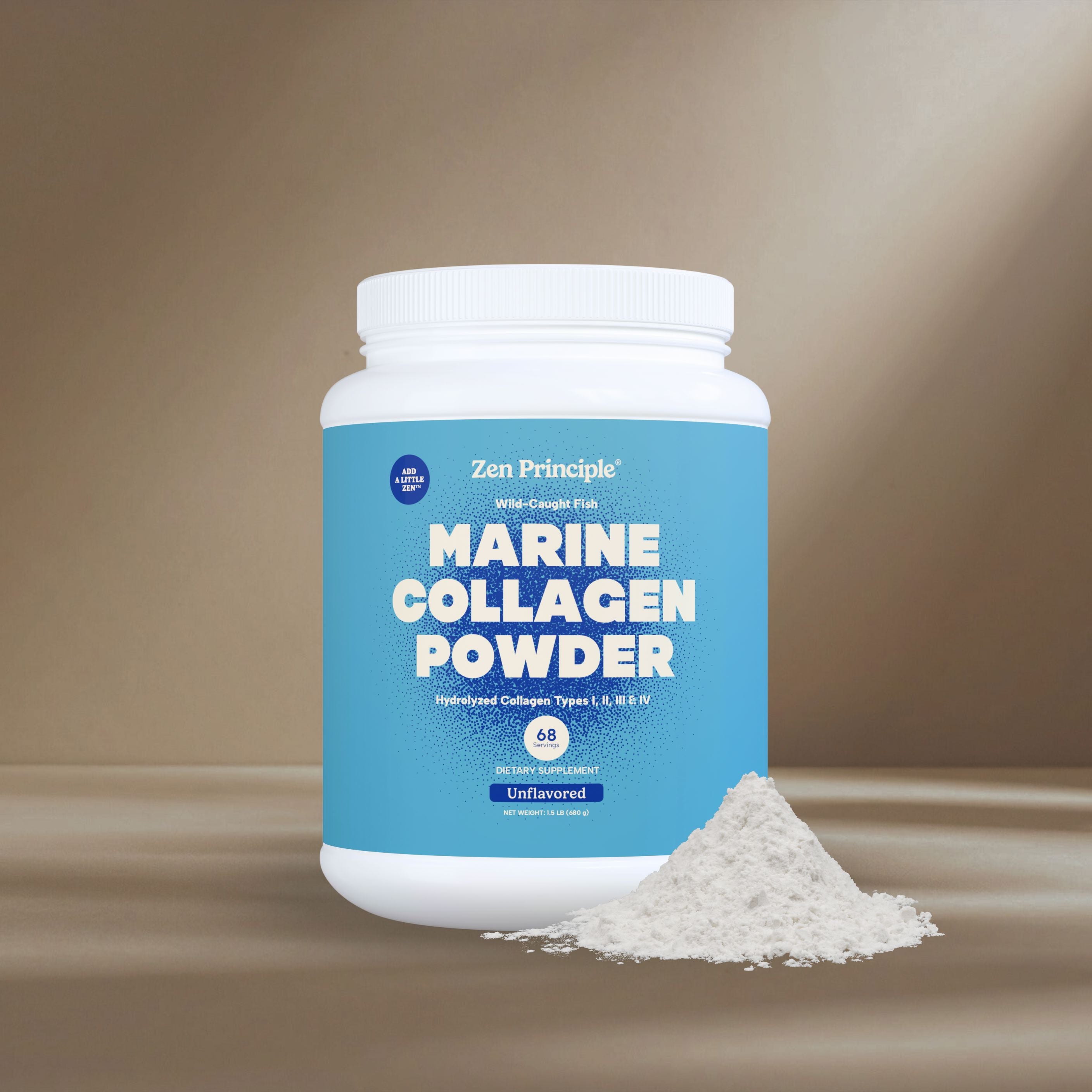 Marine Collagen Peptides Powder Zen Principle Naturals 1.5 lb 