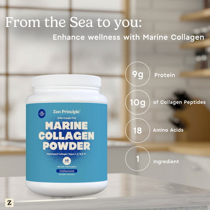 Marine Collagen Peptides Powder Zen Principle Naturals 