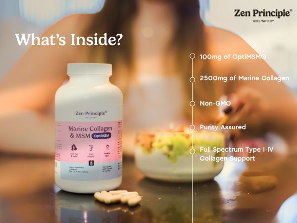 Marine Collagen with OptiMSM® - Capsules Zen Principle Naturals 