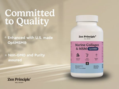 Marine Collagen with OptiMSM® - Capsules Zen Principle Naturals 