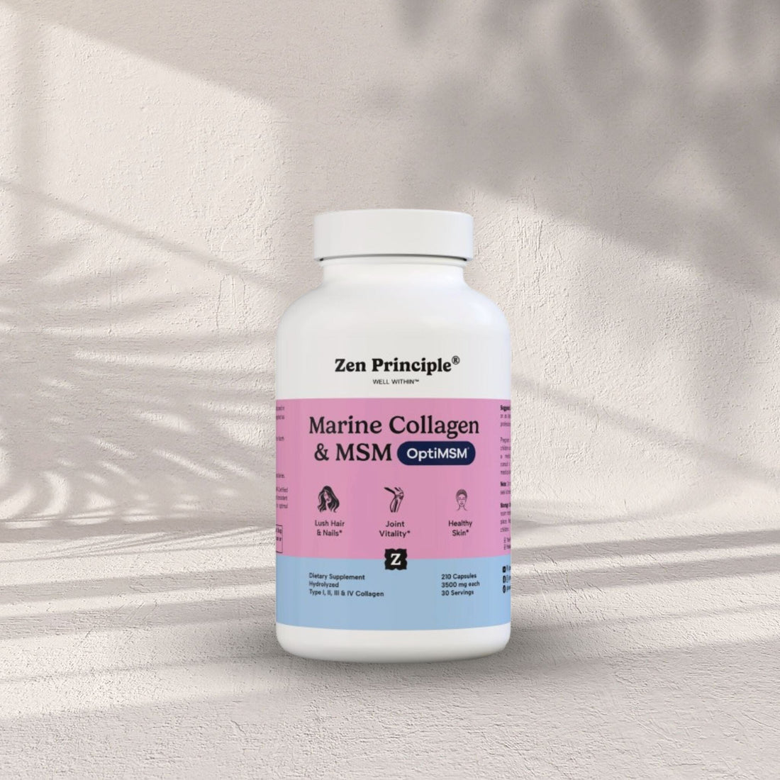 Marine Collagen with OptiMSM® - Capsules Zen Principle Naturals 