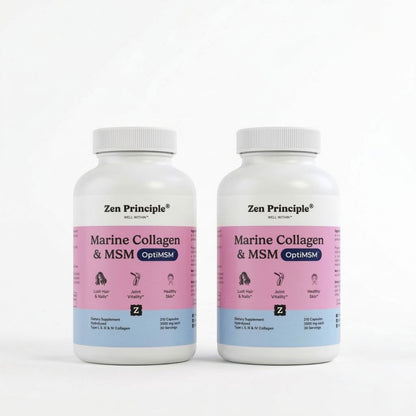 Marine Collagen with OptiMSM® - Capsules Zen Principle Naturals 2 Bottles 