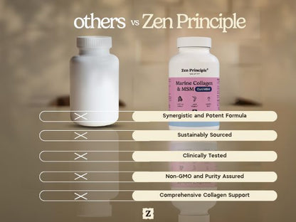 Marine Collagen with OptiMSM® - Capsules Zen Principle Naturals 