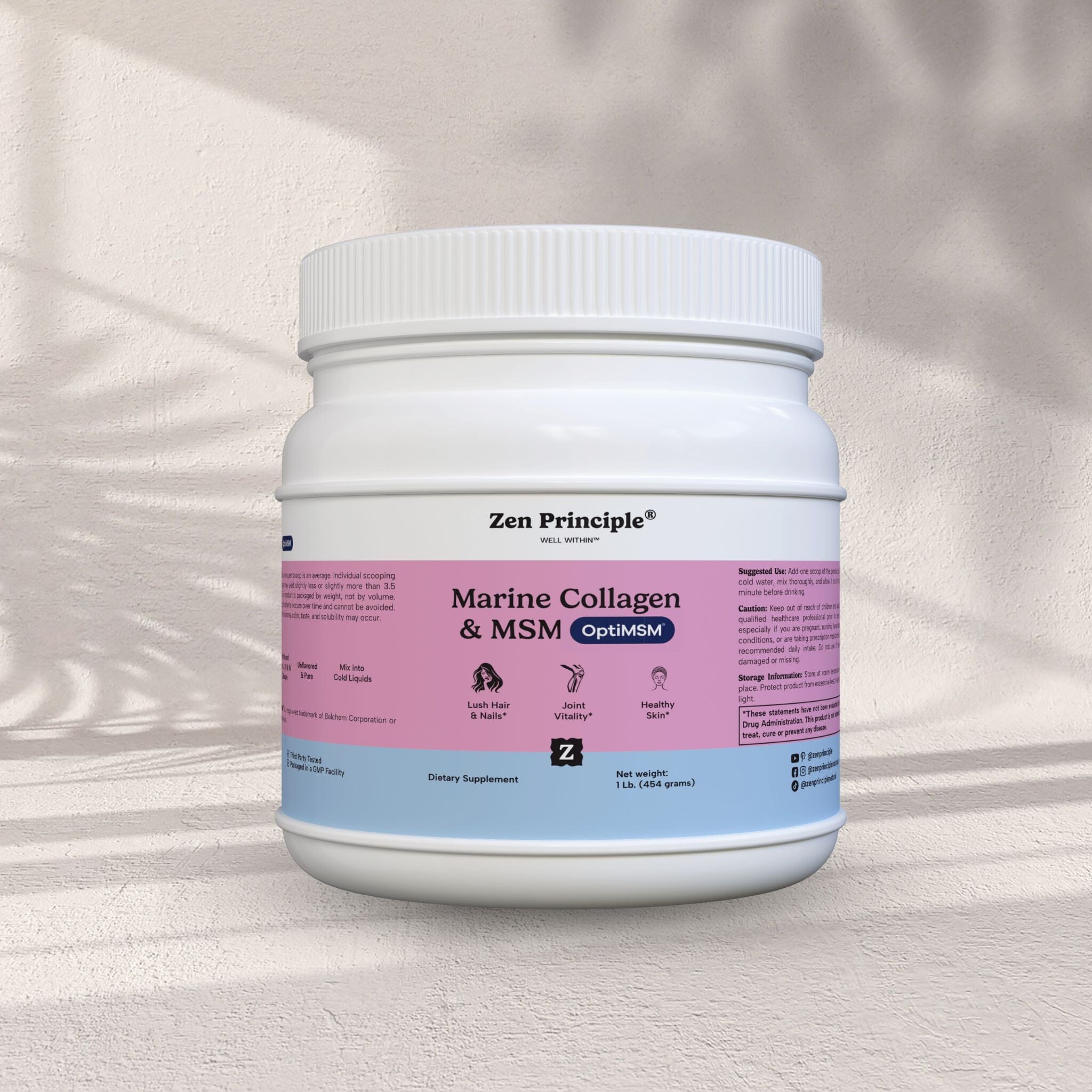 Marine Collagen with OptiMSM® - Powder Zen Principle Naturals 