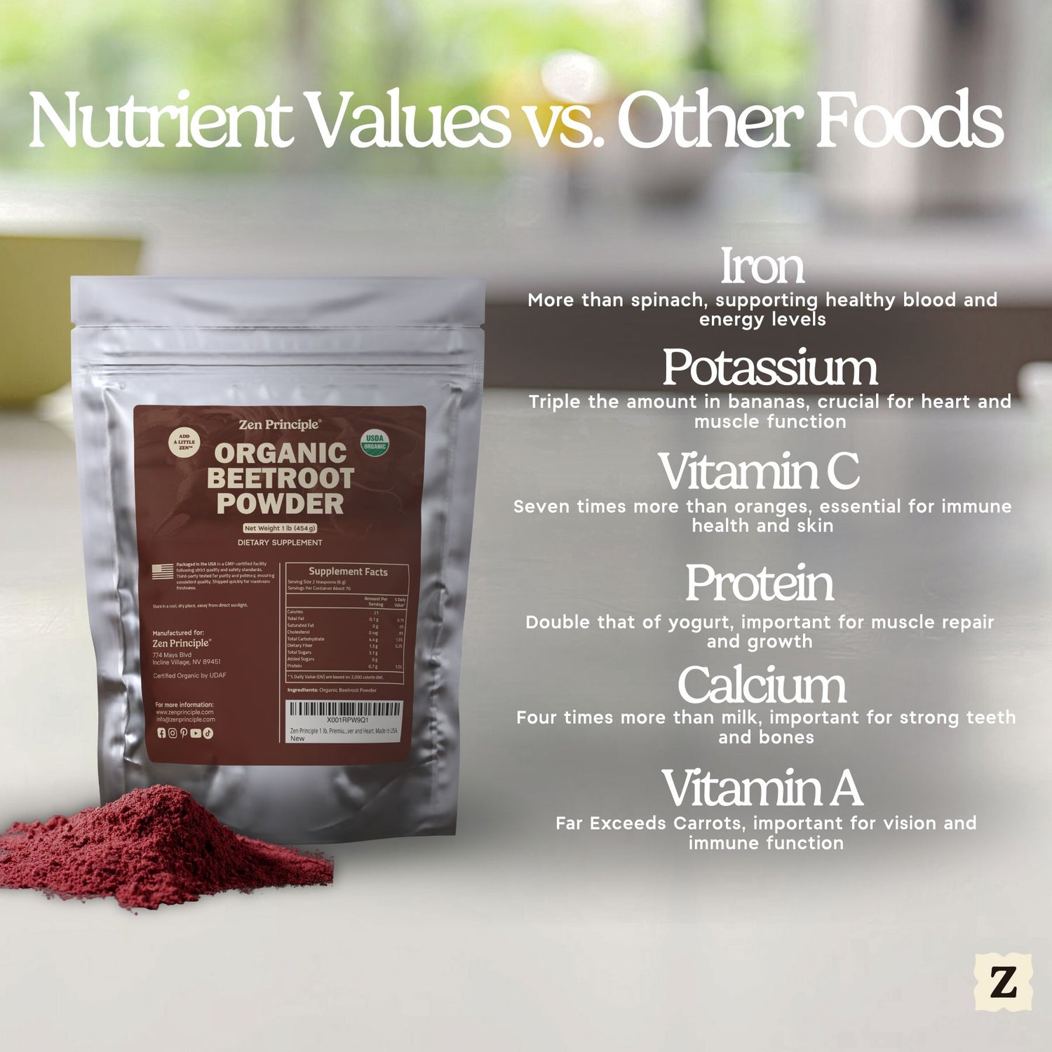 Organic Beetroot Powder Zen Principle Naturals 