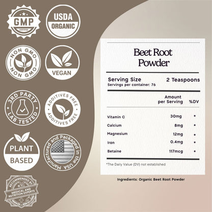 Organic Beetroot Powder Zen Principle Naturals 