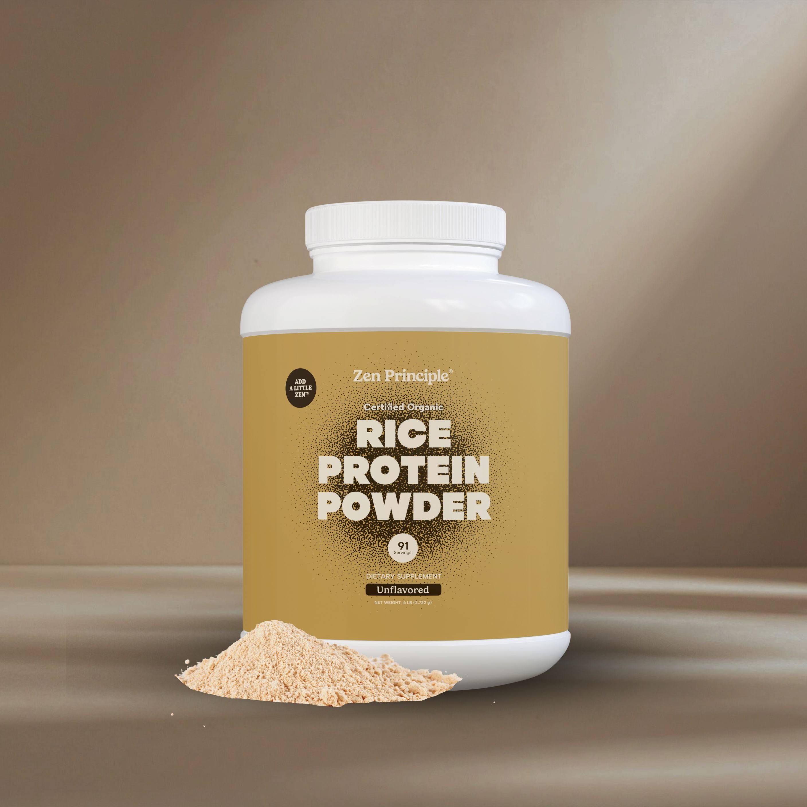 Organic Brown Rice Protein Powder Zen Principle Naturals 6 lb 