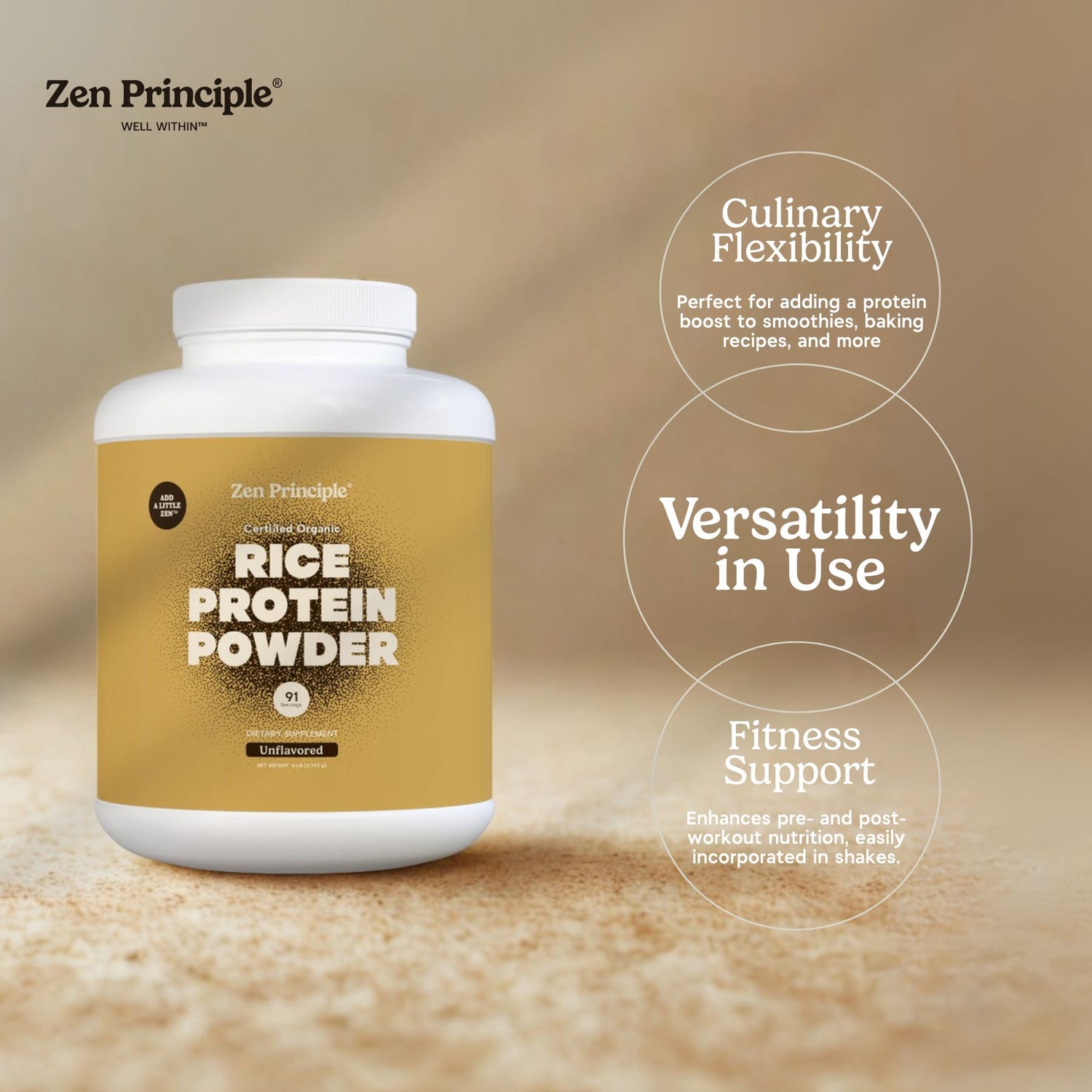 Organic Brown Rice Protein Powder Zen Principle Naturals 