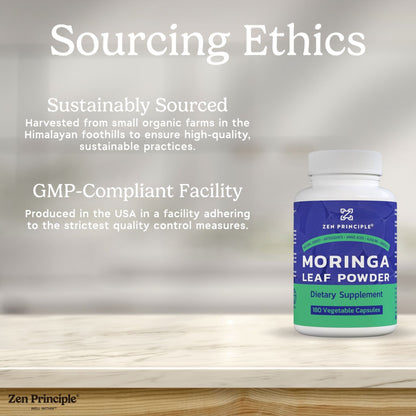 Organic Moringa Capsules Zen Principle Naturals 
