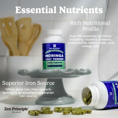 Organic Moringa Capsules Zen Principle Naturals 