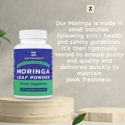Organic Moringa Capsules Zen Principle Naturals 