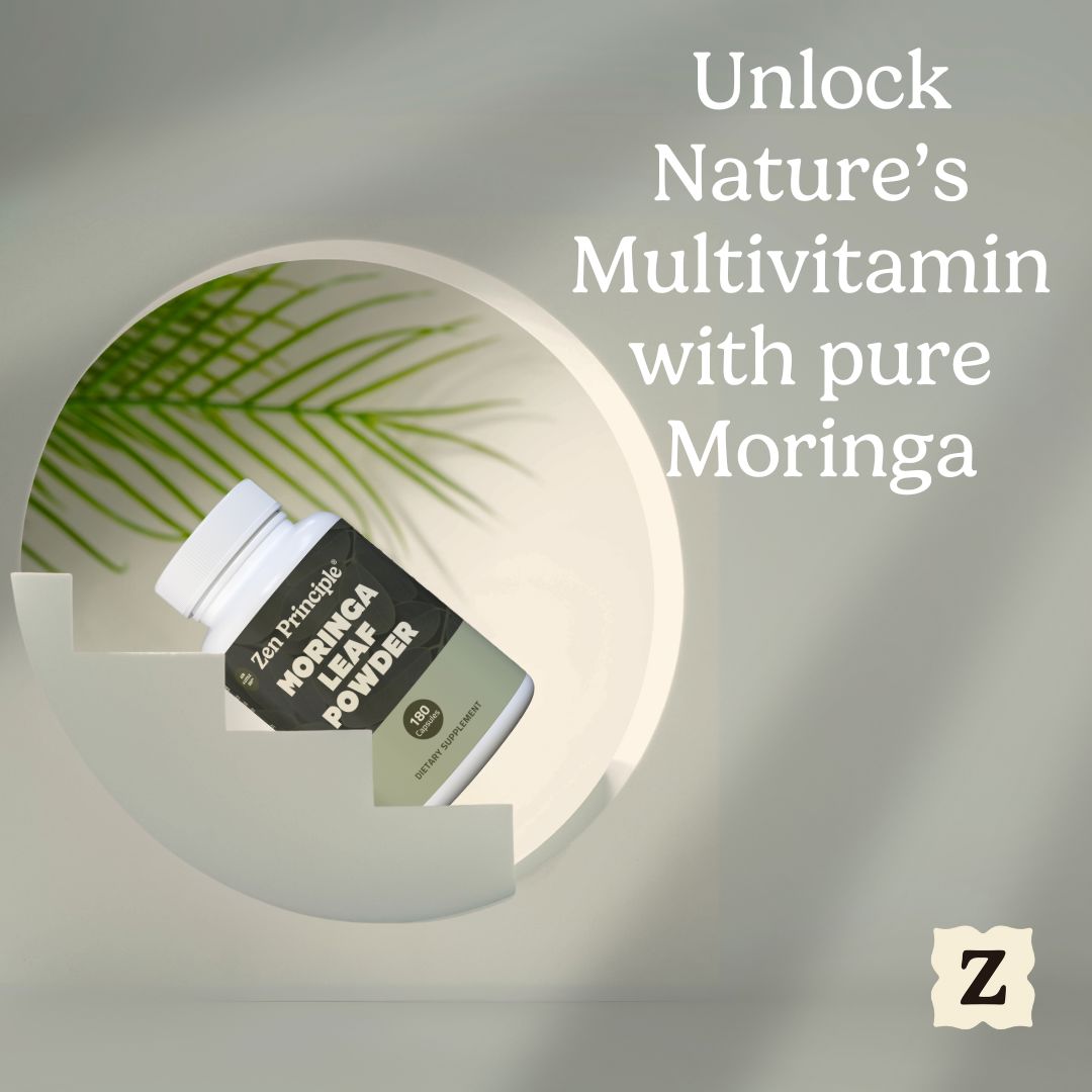 Organic Moringa Capsules Zen Principle Naturals 