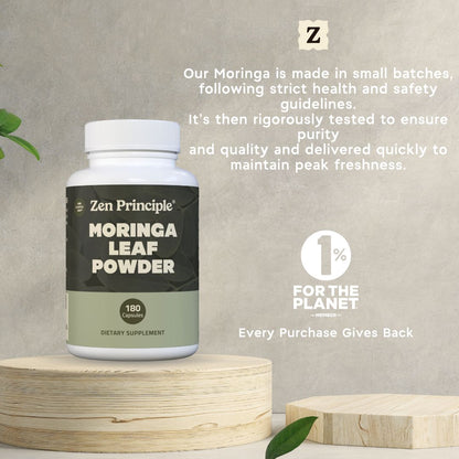 Organic Moringa Capsules Zen Principle Naturals 