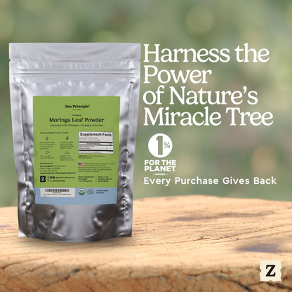 Organic Moringa Leaf Powder Zen Principle Naturals 