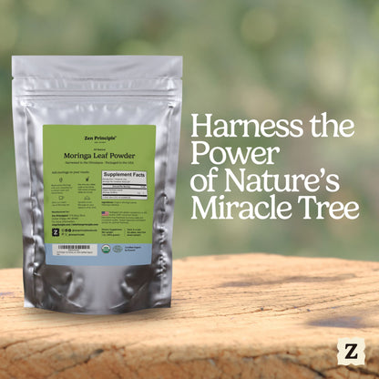 Organic Moringa Leaf Powder Zen Principle Naturals 