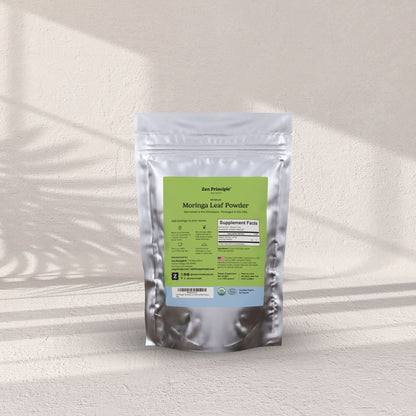 Organic Moringa Leaf Powder Zen Principle Naturals 