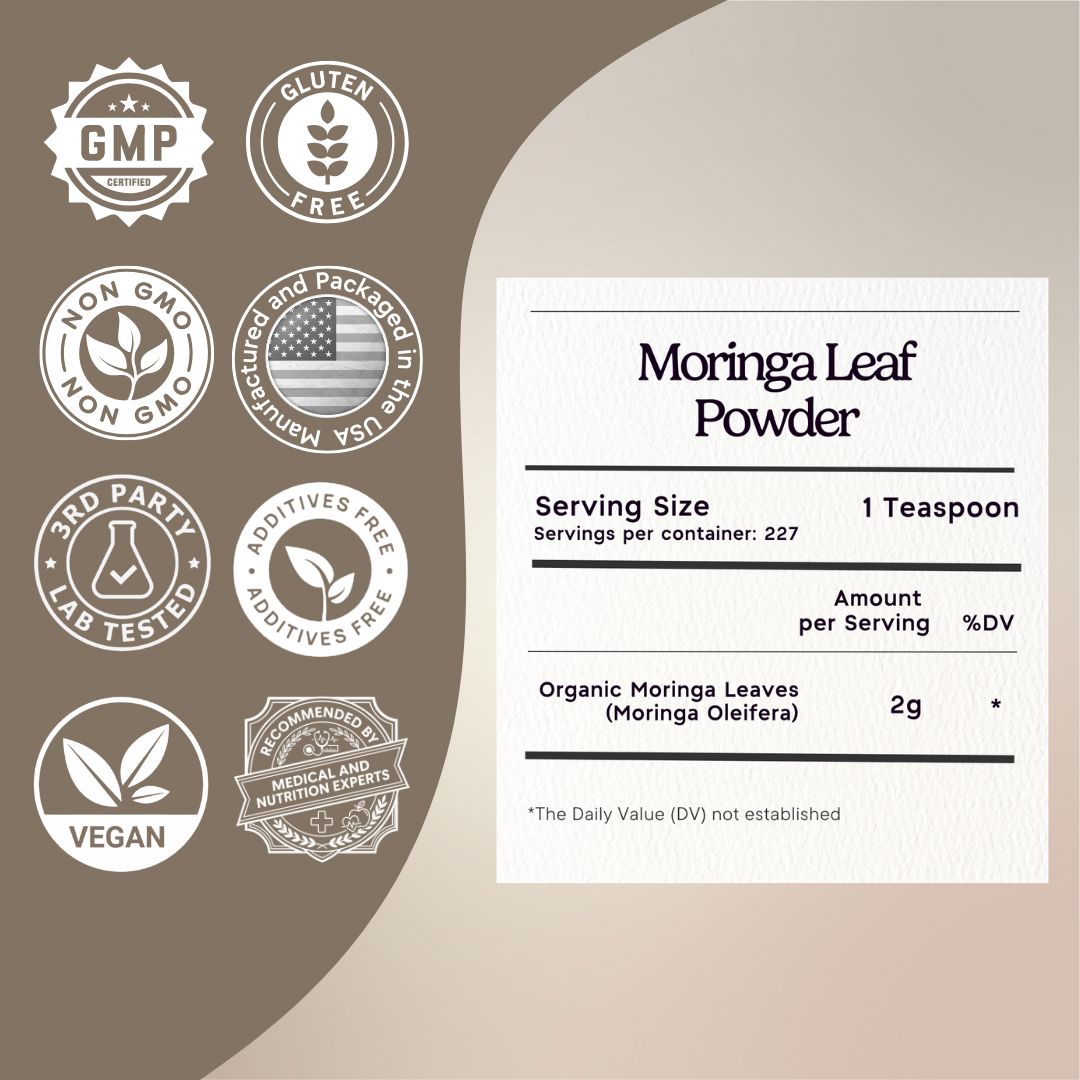 Organic Moringa Leaf Powder Zen Principle Naturals 