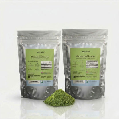 Organic Moringa Leaf Powder Zen Principle Naturals 2-Pack 