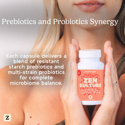 Zen Culture: 4-in-1 Probiotic, Prebiotic, Postbiotic Formula with Digestive Enzymes Zen Principle Naturals 