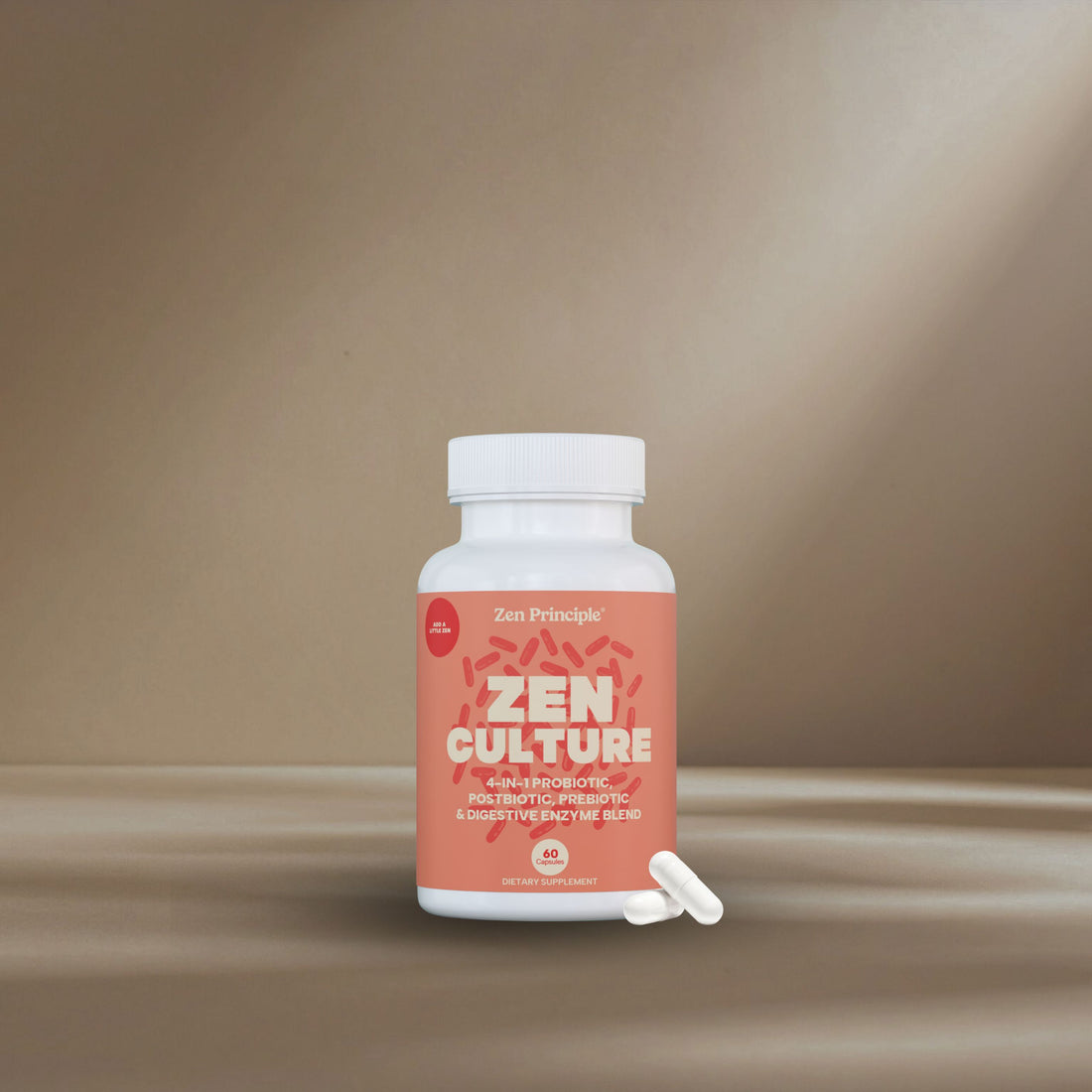 Zen Culture: 4-in-1 Probiotic, Prebiotic, Postbiotic Formula with Digestive Enzymes Zen Principle Naturals 1 Bottle 
