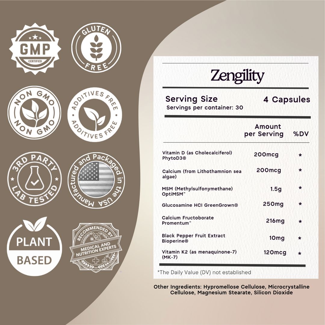 Zengility™ Bone &amp; Joint Health Supplement - 1 Bottle Zen Principle Naturals 