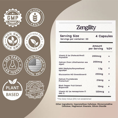 Zengility™ Bone &amp; Joint Health Supplement - 1 Bottle Zen Principle Naturals 