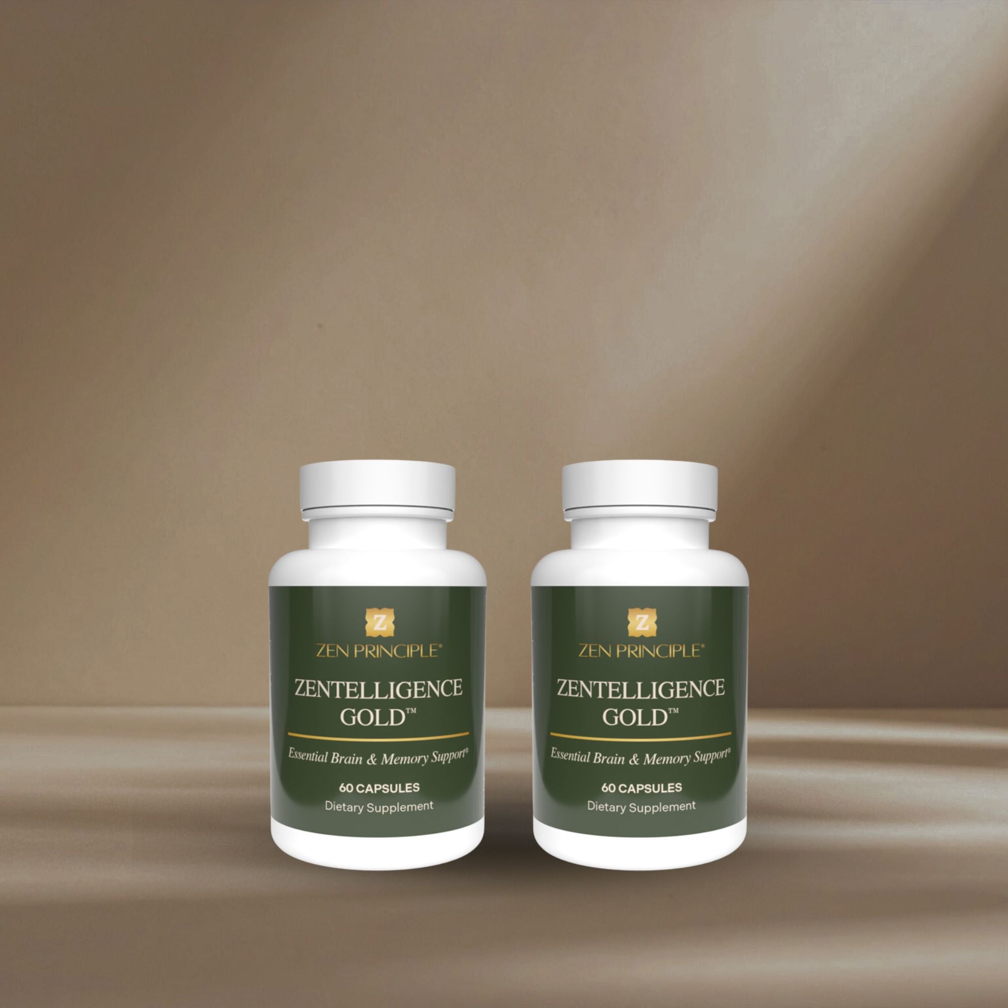 Zentelligence™ Gold Brain Supplement Zen Principle Naturals 2 - Bottles 