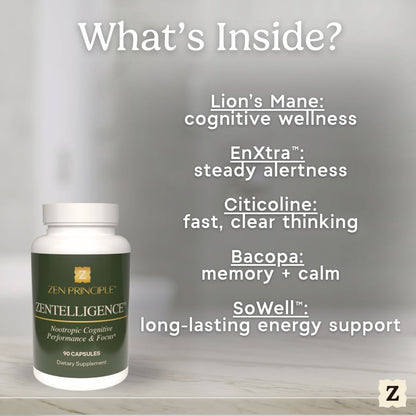 Zentelligence™ Ultra-Focus Nootropic Supplement Zen Principle Naturals 