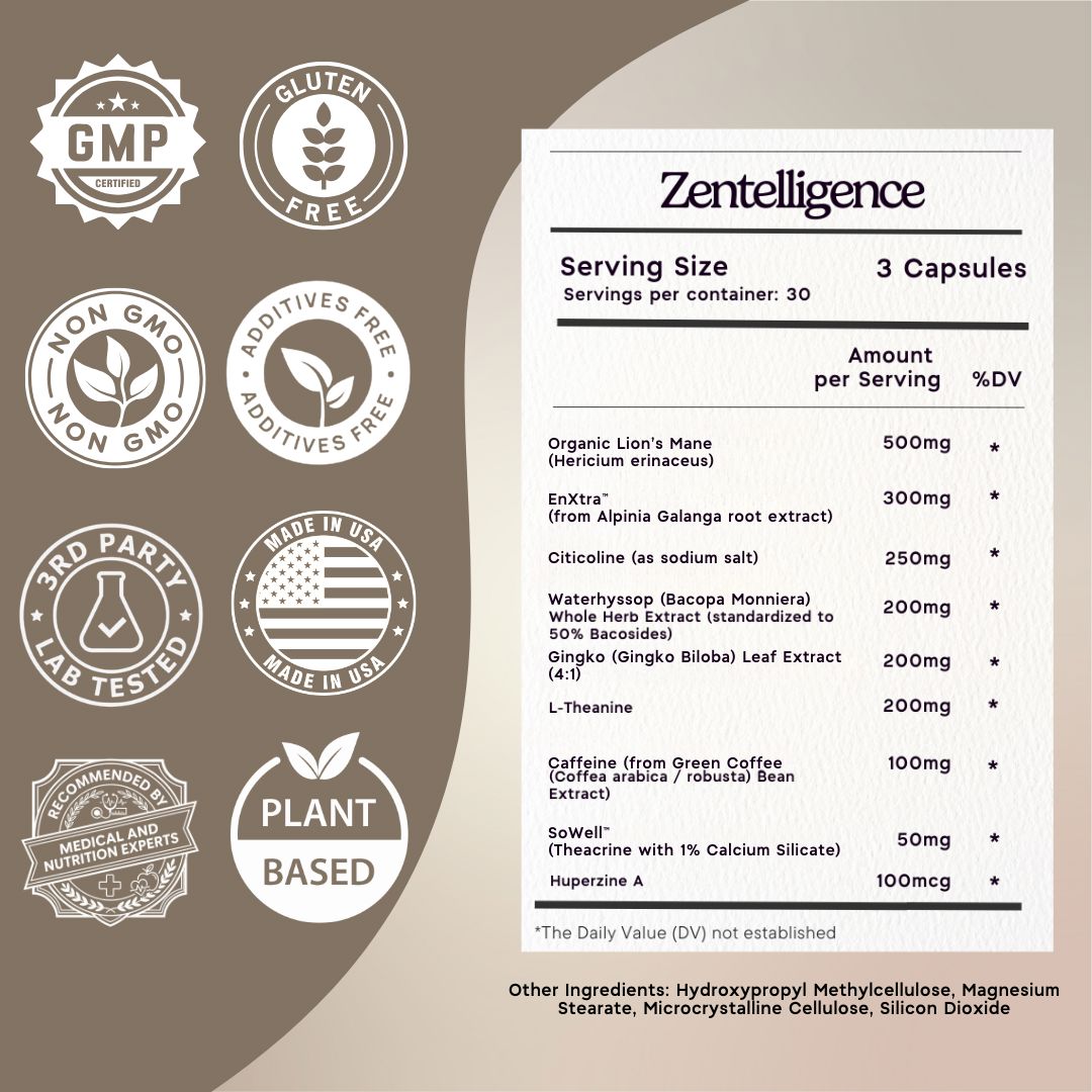 Zentelligence™ Ultra-Focus Nootropic Supplement Zen Principle Naturals 