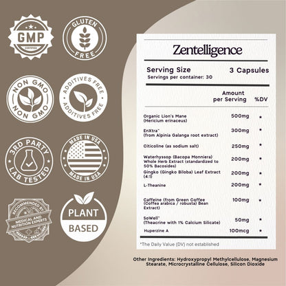 Zentelligence™ Ultra-Focus Nootropic Supplement Zen Principle Naturals 