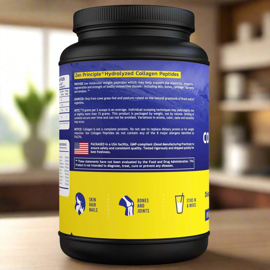 Beef Collagen Peptides Powder Zen Principle Naturals 