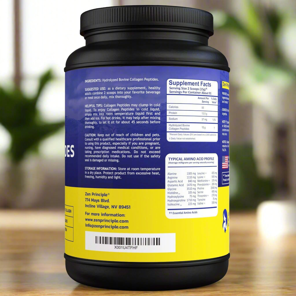 Beef Collagen Peptides Powder Zen Principle Naturals 
