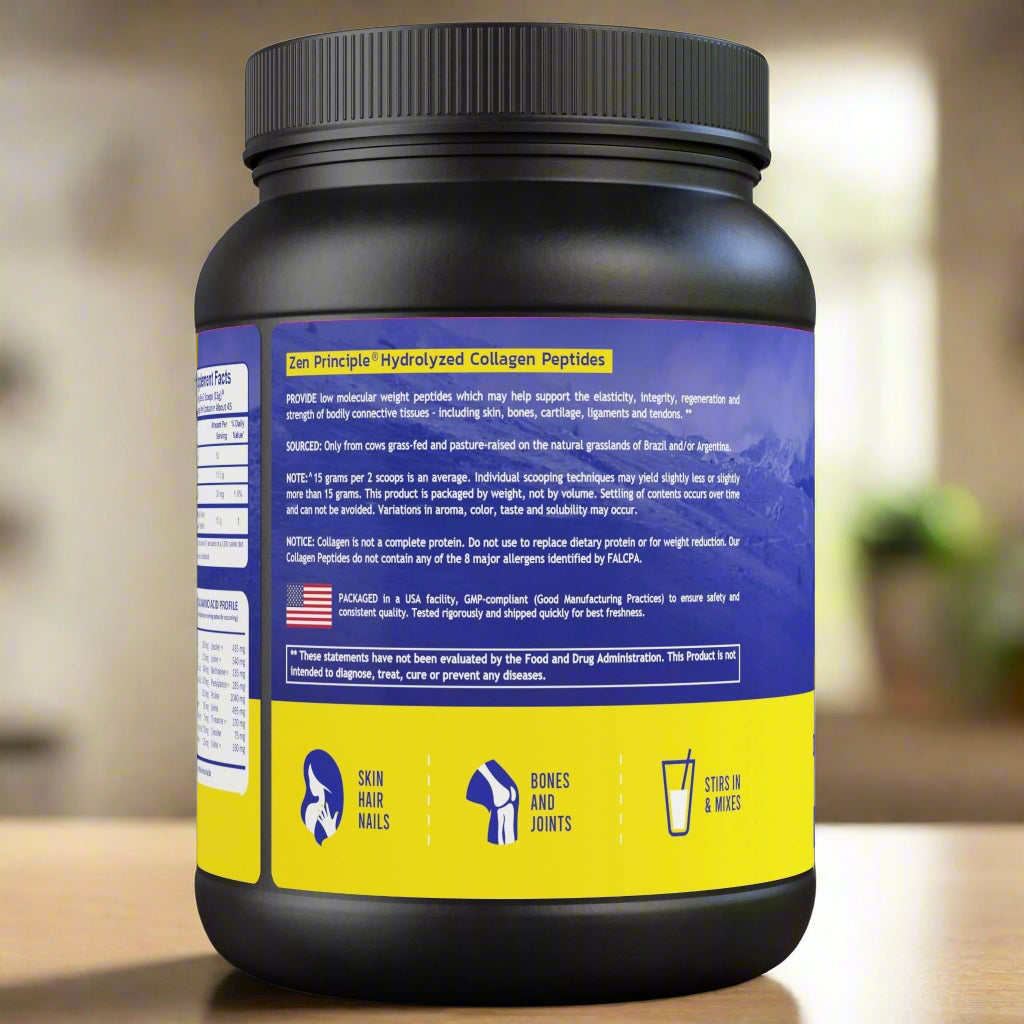 Beef Collagen Peptides Powder Zen Principle Naturals 