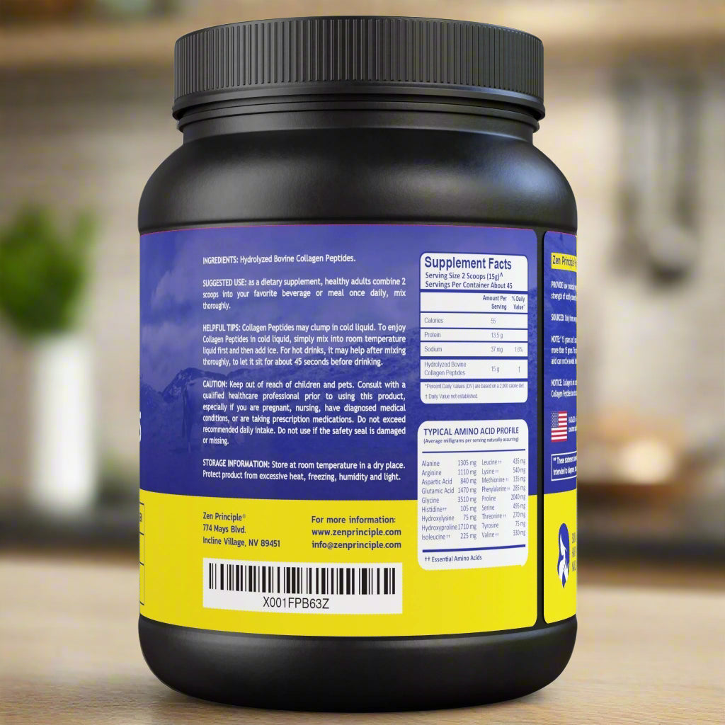 Beef Collagen Peptides Powder Zen Principle Naturals 