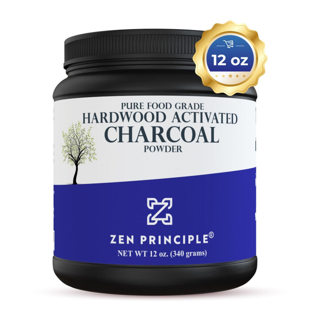 Hardwood Activated Charcoal Powder Zen Principle Naturals 12 oz 