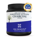 Hardwood Activated Charcoal Powder Zen Principle Naturals 12 oz 