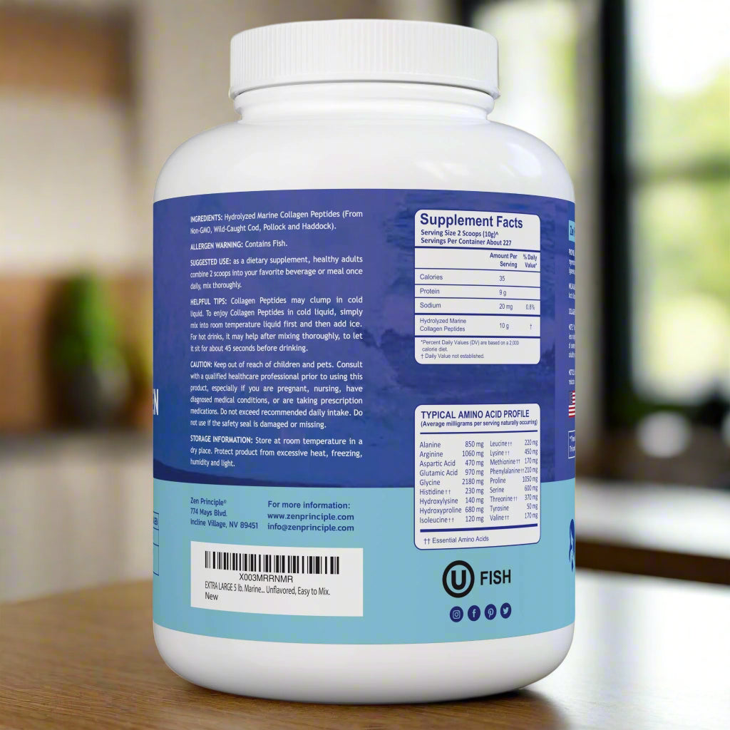 Marine Collagen Peptides Powder Zen Principle Naturals 