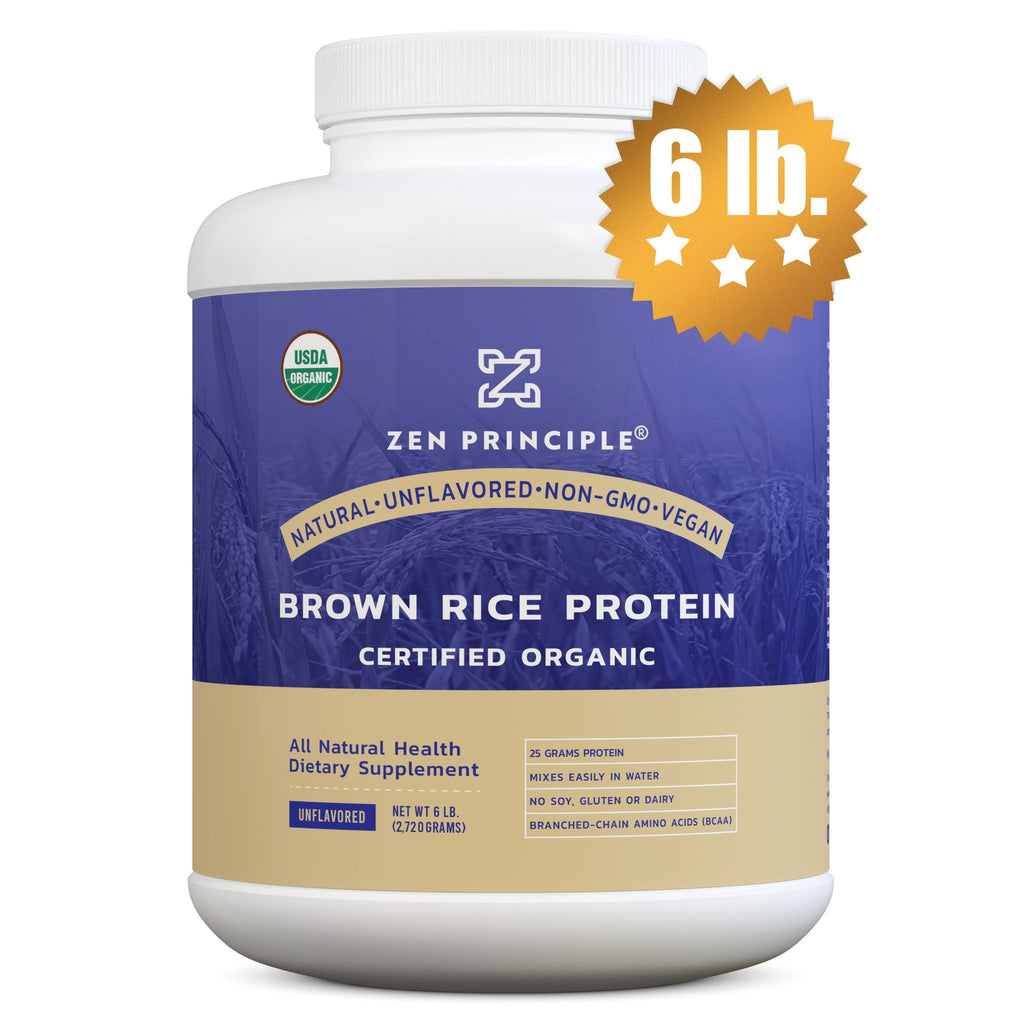 Organic Brown Rice Protein Powder Zen Principle Naturals 6 lb 