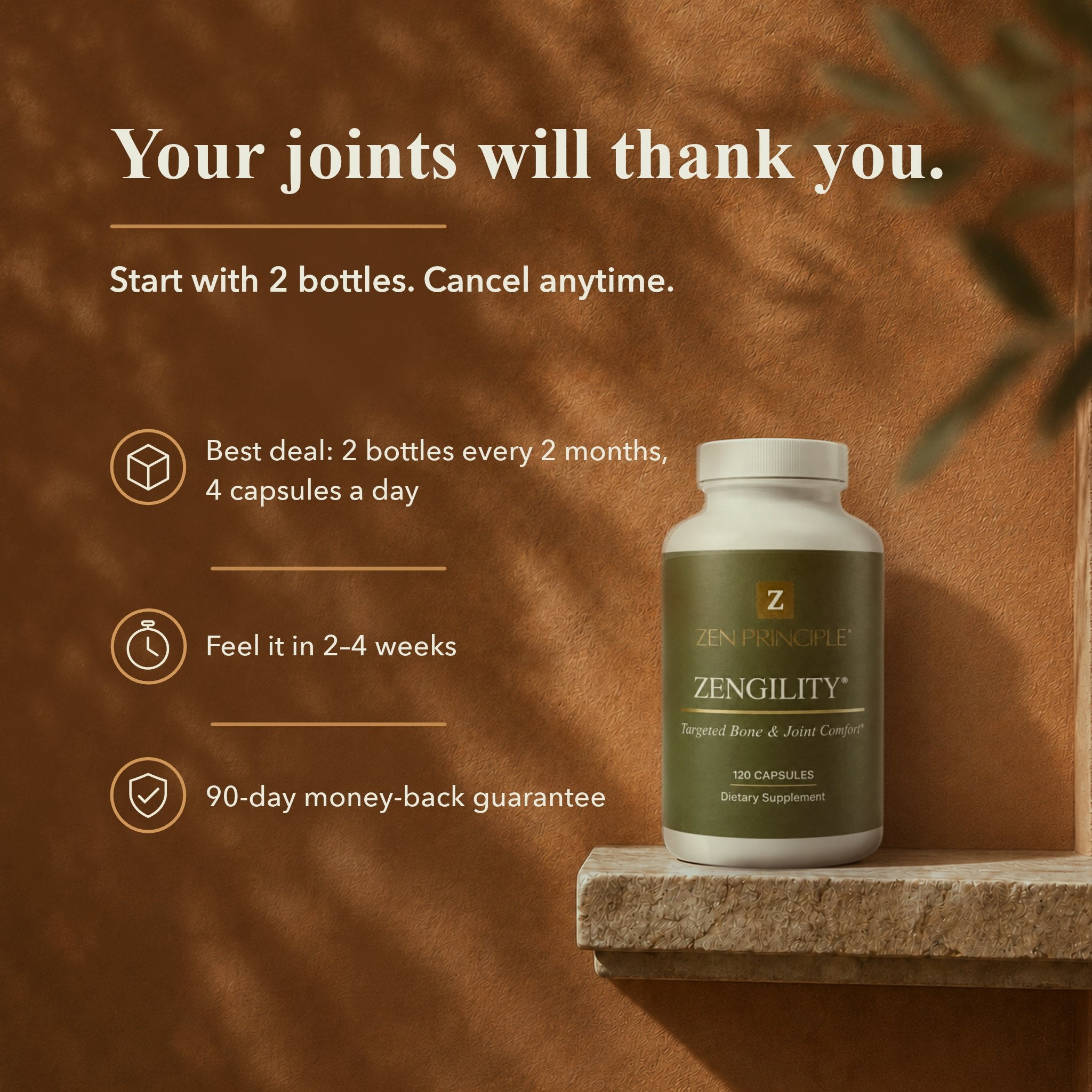 Your joints will thank you — start with 2 bottles, feel it in 2–4 weeks, 90-day money-back guarantee